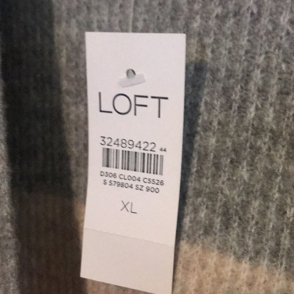 Loft pastel tones of gray tan pink & white long open cardigan NWT - Picture 4 of 4